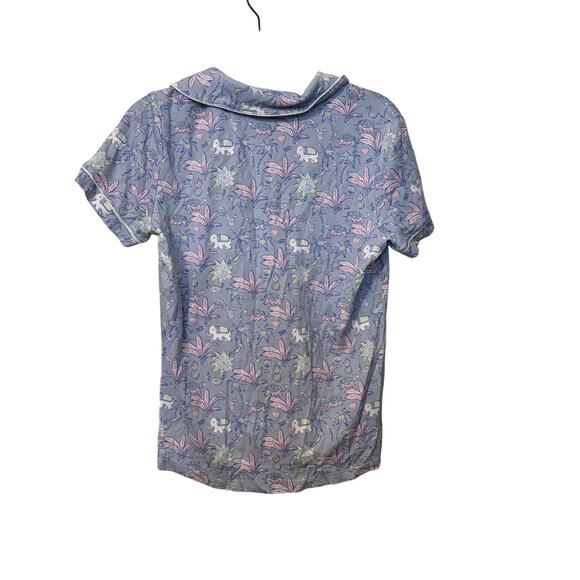Roller Rabbit 100% Cotton Blue Pink Elephant Print Pajama Set Size Medium - Picture 5 of 9